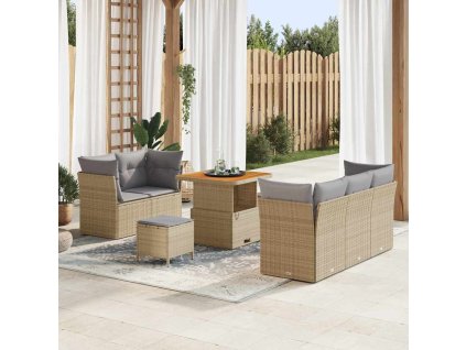 Sada zahradních pohovek 8 pcs Béžová polyratan 3361427