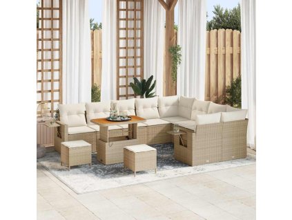 Sada zahradních pohovek 12 pcs Béžová polyratan 3361786