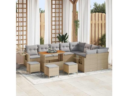 Sada zahradních pohovek 13 pcs Béžová polyratan 3361792
