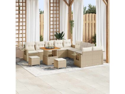 Sada zahradních pohovek 13 pcs Béžová polyratan 3361801