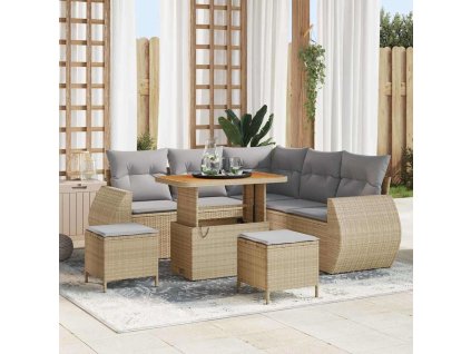 Sada zahradních pohovek 8 pcs Béžová polyratan 3361877