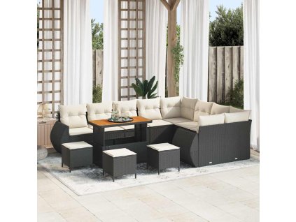 Sada zahradních pohovek 13 pcs Černá polyratan 3361920