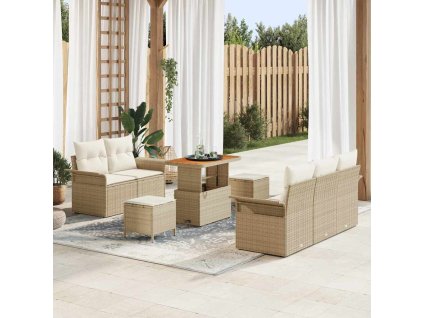 Sada zahradních pohovek 8 pcs Béžová polyratan 3362081