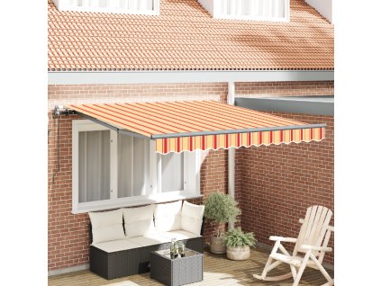 Automatická zasouvací markýza žlutá a oranžová 300x250 cm 3329967