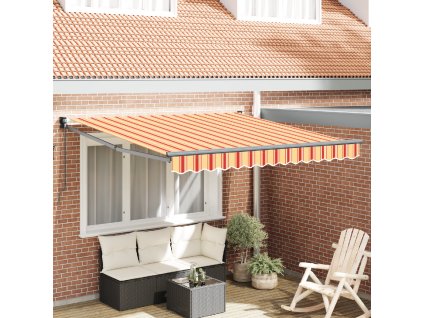 Ručně ovládaná zatahovací markýza Žlutá a Oranžová 300x250 cm 3329971