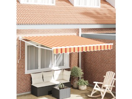 Ruční zatahovací markýza žlutá a oranžová 350x250 cm 3330257