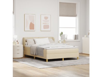 Boxspring postel s matrací v krémové barvě, 140x200 cm látka 3340281