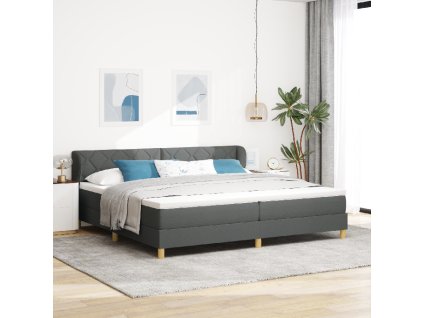 Postel vidaXL Box Spring s matrací, tmavě šedá, 200x200 cm, textil 3340298