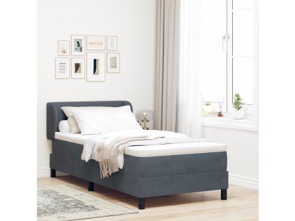 Boxspring postel s matrací tmavě šedá 90x190 cm samet 3340365