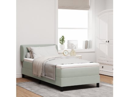 Boxspring postel s matrací světle šedá 90x200 cm samet 3340370
