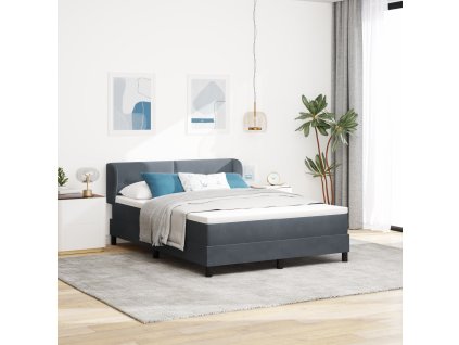 Postel s matrací s boxspringem tmavě šedá 140x190 cm samet 3340383