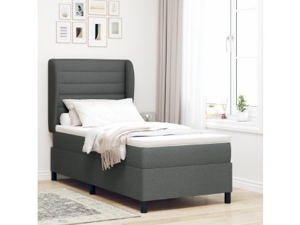 Boxspring postel s matrací tmavě šedá 80x200 cm látka 3340467