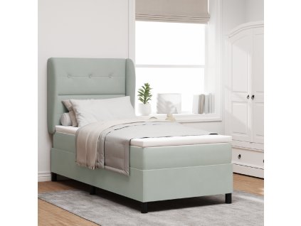 Boxspring postel s matrací světle šedá 80x200 cm samet 3340898