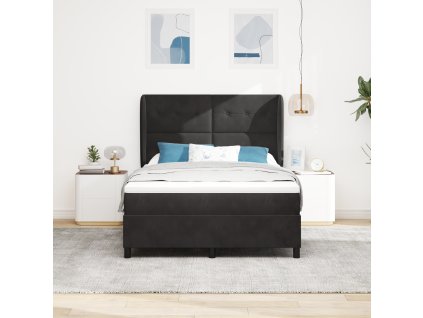 Boxspring postel s matrací Černá 140x200 cm Samet 3340930