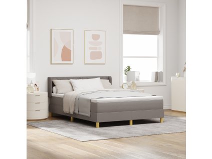 Boxspring postel s matrací v taupe, 140 x 190 cm, látka 3341353