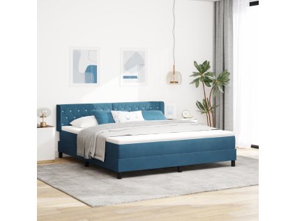 Postel s boxovými pružinami tmavě modrá 180 x 200 cm samet 3341430