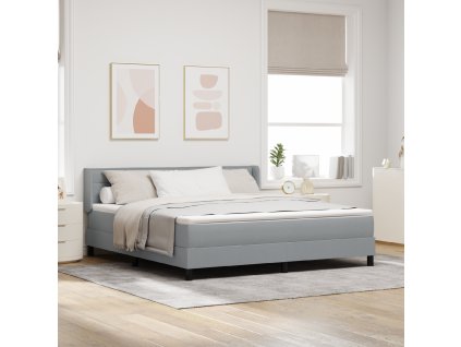Boxspring postel s matrací, světle šedá, 180 x 200 cm, tkanina 3341055