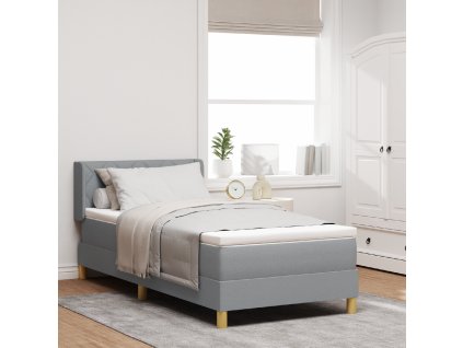 boxspring postel s matrací ve světle šedé, 90 x 200 cm 3341335
