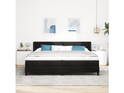 Boxspring Postel s Matracemi Černá 200x200 cm Samet 3341542
