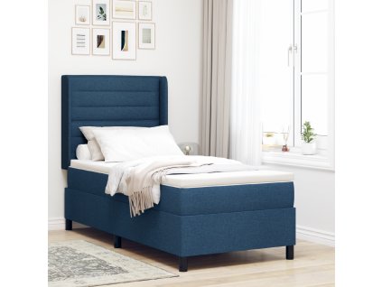 Boxspring postel vidaXL s matrací modrá 80x200 cm potah 3341552
