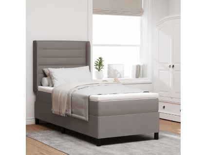 Postel s dvojitou matrací Taupe 90x190 cm Textil 3341557
