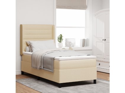Boxspring postel s matrací krémová 100x200 cm textil 3341572