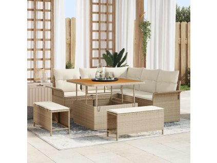 Sada zahradních pohovek 8 pcs Béžová polyratan 3362126