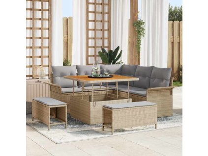 Sada zahradních pohovek 8 pcs Béžová polyratan 3362127