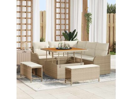 Sada zahradních pohovek 8 pcs Béžová polyratan 3362256