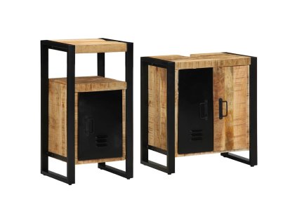 Sada koupelnového nábytku s policí 2 pcs Masivní mangové dřevo 3305598