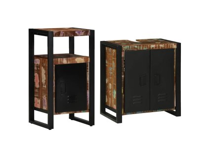 Sada koupelnového nábytku 2 pcs Masivní obnovované dřevo 3305601