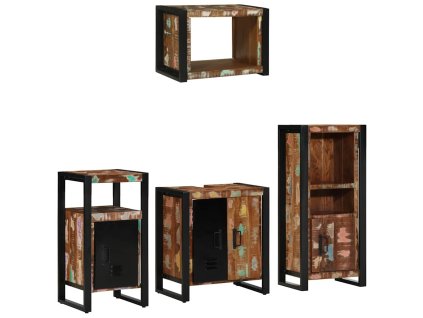 Sada koupelnového nábytku 4 pcs Masivní obnovované dřevo 3305659
