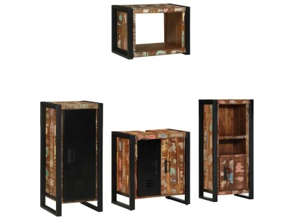 Sada koupelnového nábytku 4 pcs Masivní obnovované dřevo 3305665