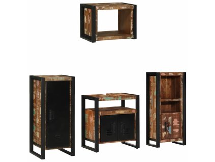 Sada koupelnového nábytku 4 pcs Masivní obnovované dřevo 3305669