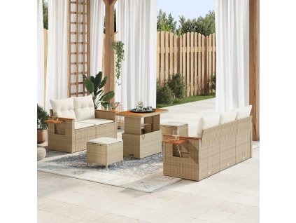 Sada zahradních pohovek s polštářem 8 pcs Béžová a krémová 3363121