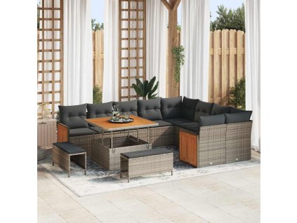 Sada zahradních pohovek 12 pcs Šedá 100 x 100 x 71 cm 3363338