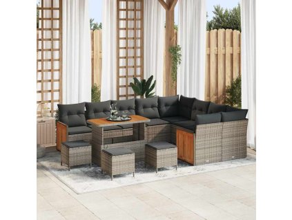 Sada zahradních pohovek 13 pcs Šedá 110 x 55 x 71 cm 3363353