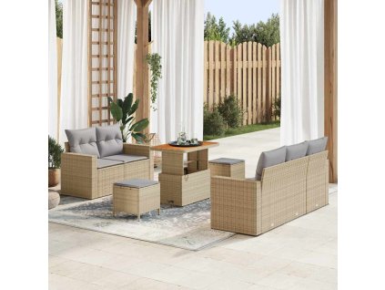 Sada zahradních pohovek 8 pcs Béžová a Světle šedá polyratan 3363512