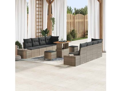 Sada zahradních pohovek 11 pcs Světlá šedá a tmavá šedá 3364713