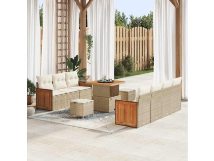 Sada zahradních pohovek 13 pcs Béžová a krémová polyratan 3365216