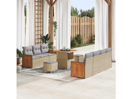 Sada zahradních pohovek 13 pcs Béžová a Světle šedá polyratan 3365217