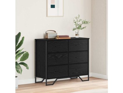 Skříň s přihrádkami se zásuvkou Černý dub 91 x 35.5 x 74.5 cm 3365605