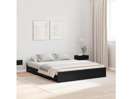 Rám postele s úložným prostorem s čelo Černý dub 140 x 190 cm 3335310
