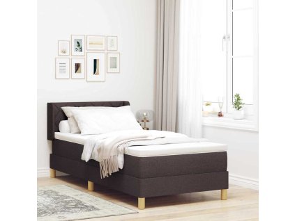 Postel s boxspringem s čelo Tmavě hnědá 200 x 90 cm Polyester 3341338