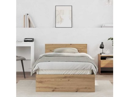 Rám postele Artisanový dub 203 x 104 x 70 cm kompozitní dřevo 3376051