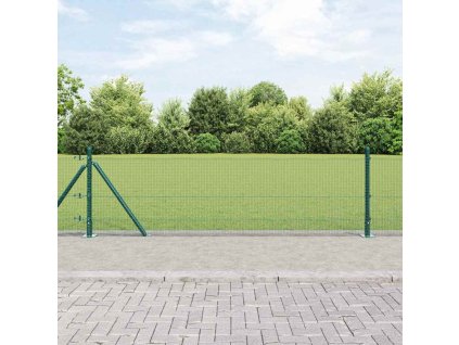 Plotový sloupek. Zelená 50 x 0,6 m (12 x 12 mm síť) Ocel a PVC 3352462