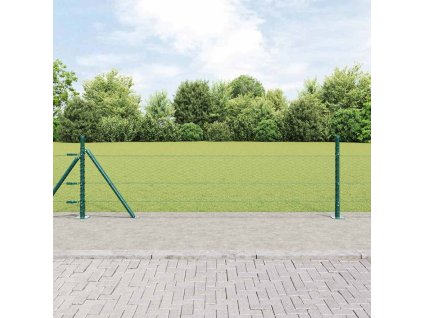 Plotový sloupek. Zelená 100 x 0,5 m (25 mm síť) Ocel a PVC 3353577