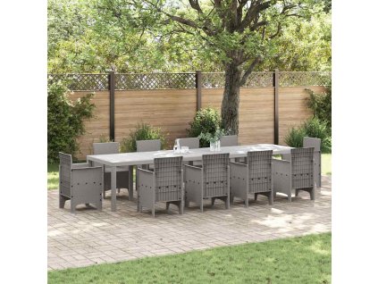 Zahradní jídelní stůl Světle šedá 350 x 100 x 73 cm polyratan 3378527