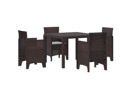 Zahradní jídelní souprava 5 pcs Hnědá Polypropylen 3378539