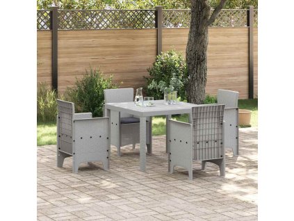 Zahradní jídelní souprava 5 pcs Světle šedá Ratan Polt 3378550